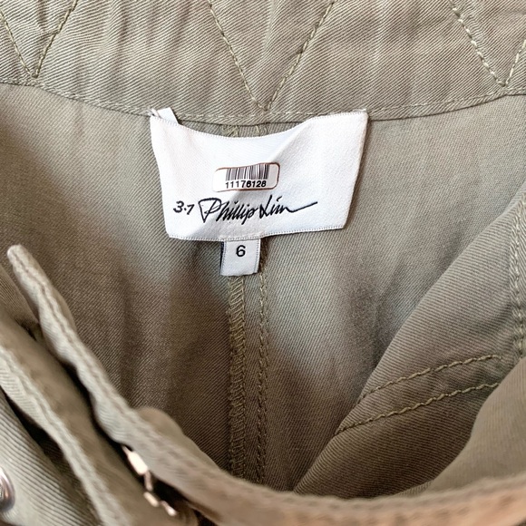 3.1 Phillip Lim Satin Cargo Belted Pant Olive green - Picture 5 of 16